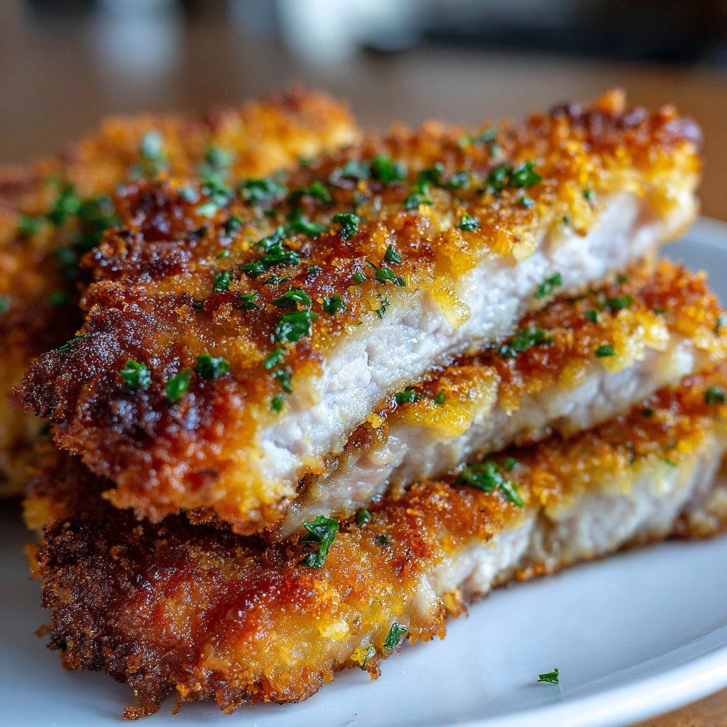 Crispy Bread and Crumbs Pork Chops in Oven Crispy Bread and Crumbs Pork Chops in Oven