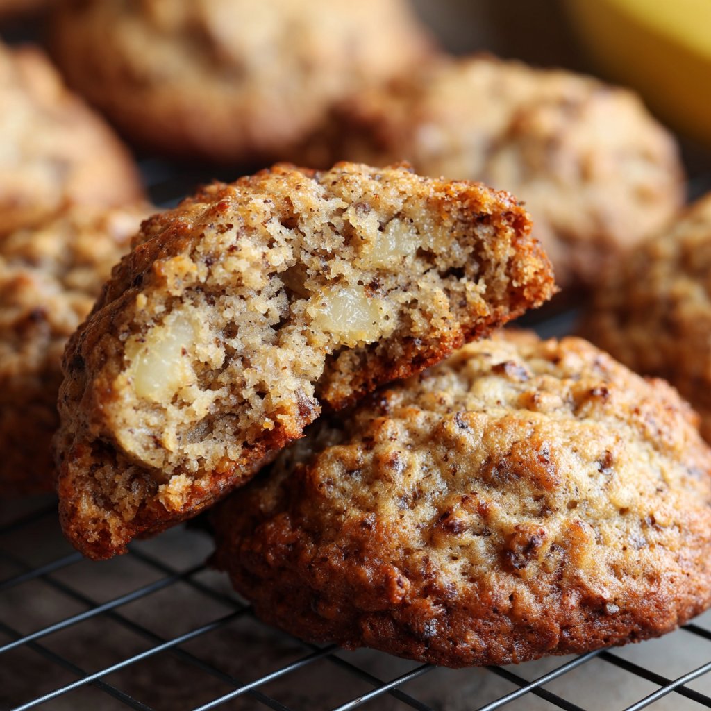 Banana Bread Cookies with Soft Banana Center Banana Bread Cookies with Soft Banana Center