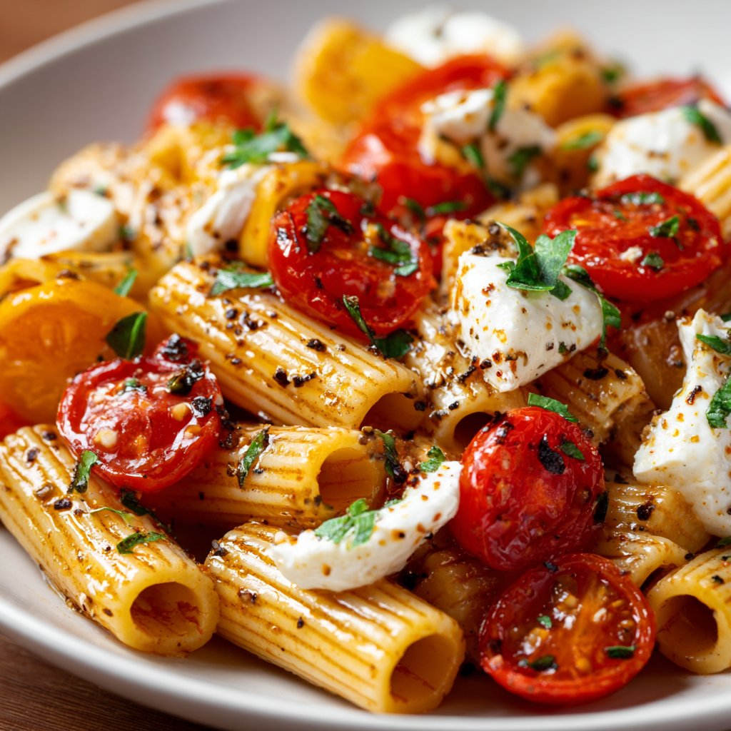 Italian Pasta with Cherry Tomatoes and Mozzarella Italian Pasta with Cherry Tomatoes and Mozzarella