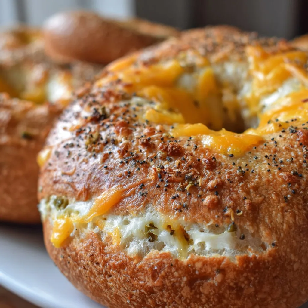Sourdough Discard Bagels with Cheddar Jalapeño Sourdough Discard Bagels with Cheddar Jalapeño