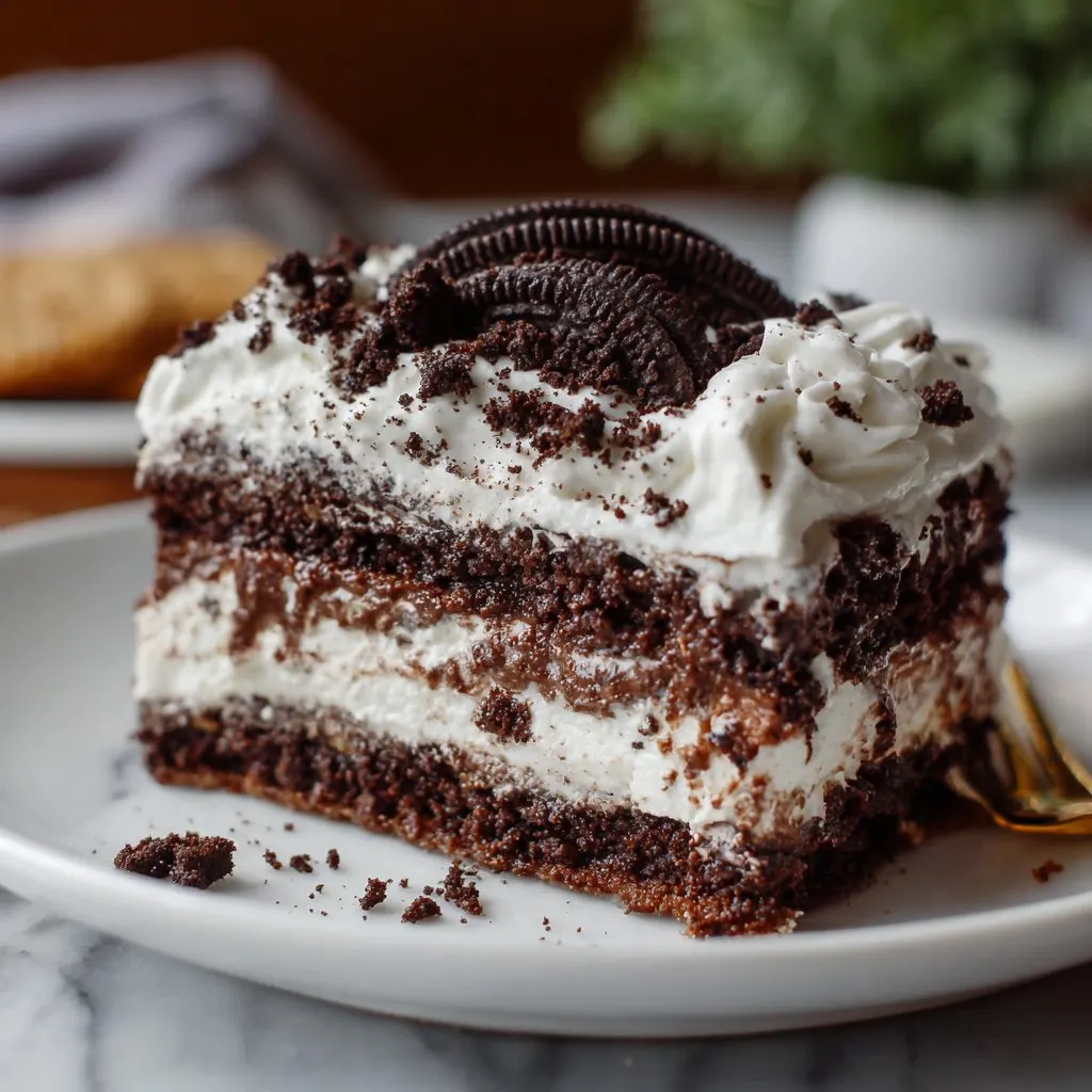 Oreo Lasagna Cake with Whipped Cream Layers