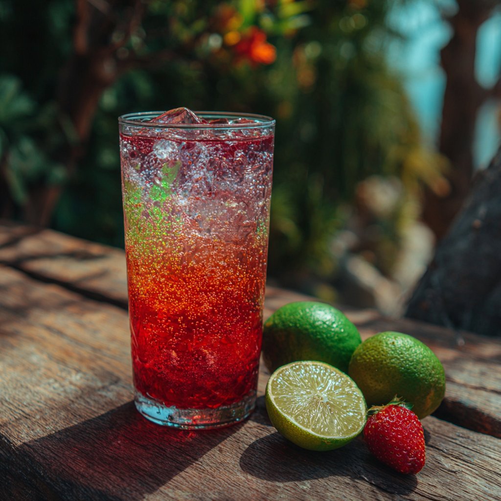 Strawberry Dirty Sprite with Lemon-Lime Soda Twist Strawberry Dirty Sprite with Lemon-Lime Soda Twist