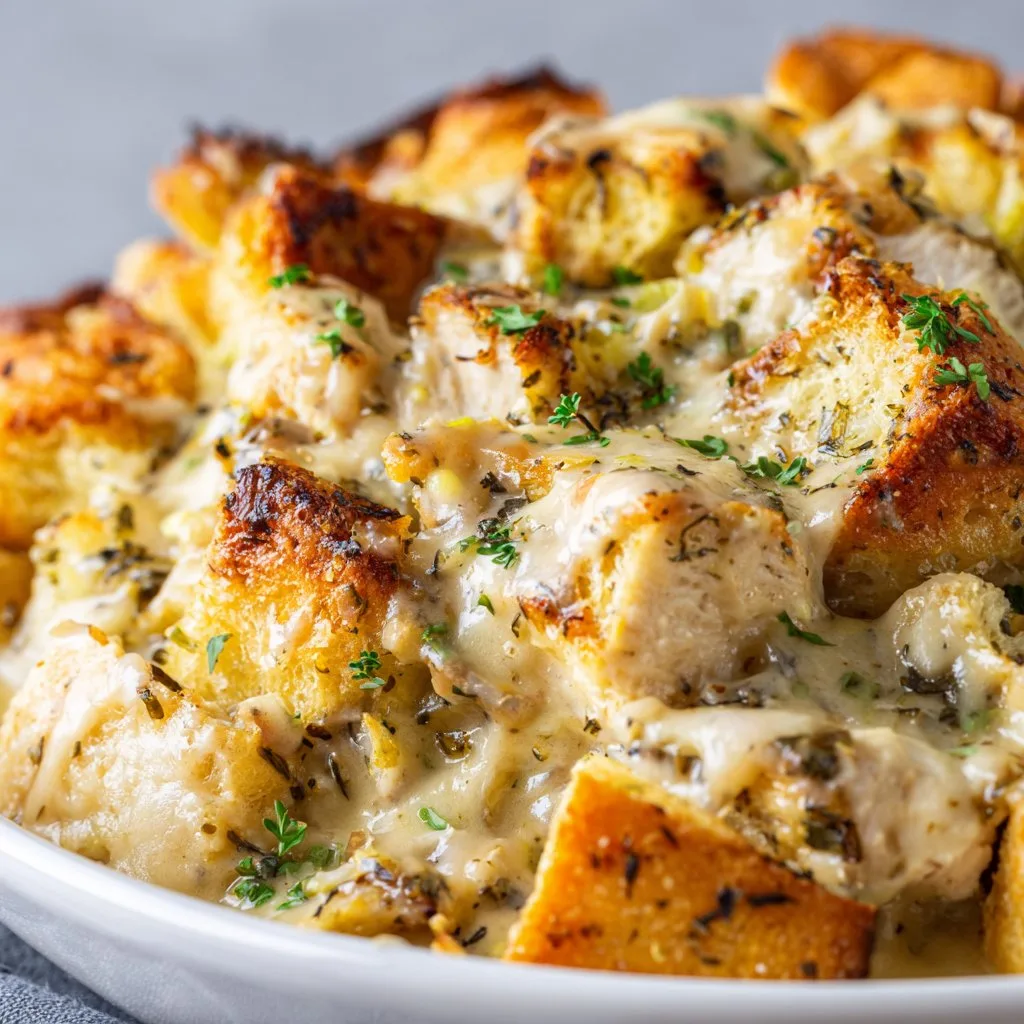 Chicken and Stuffing Casserole with Creamy Sauce