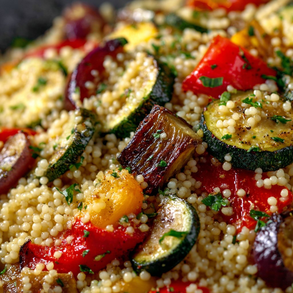 Whole Wheat Couscous with Roasted Vegetables Whole Wheat Couscous with Roasted Vegetables