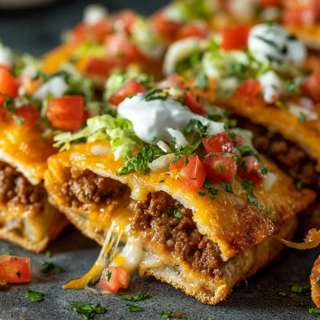 Cheesy Taco Sticks with Ground Beef Filling Cheesy Taco Sticks with Ground Beef Filling