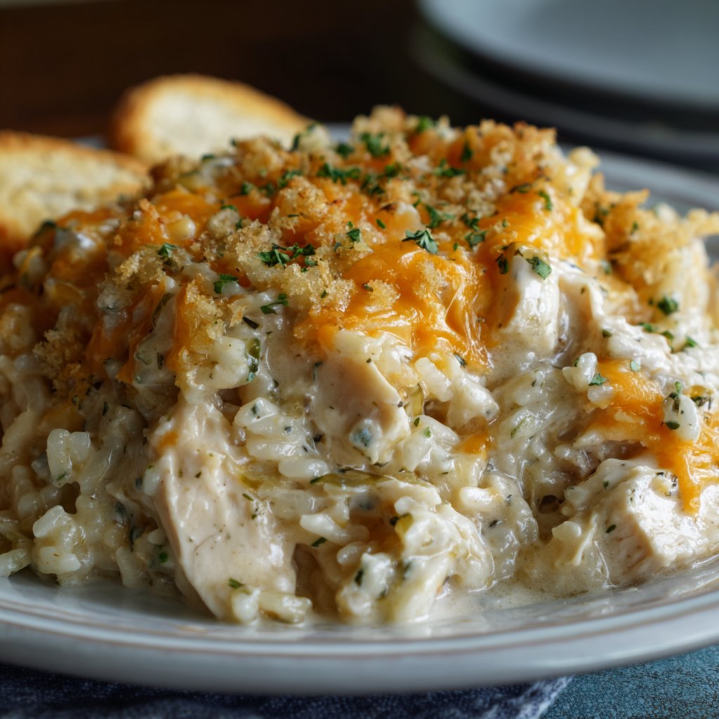 Creamy Ranch Chicken and Rice Casserole