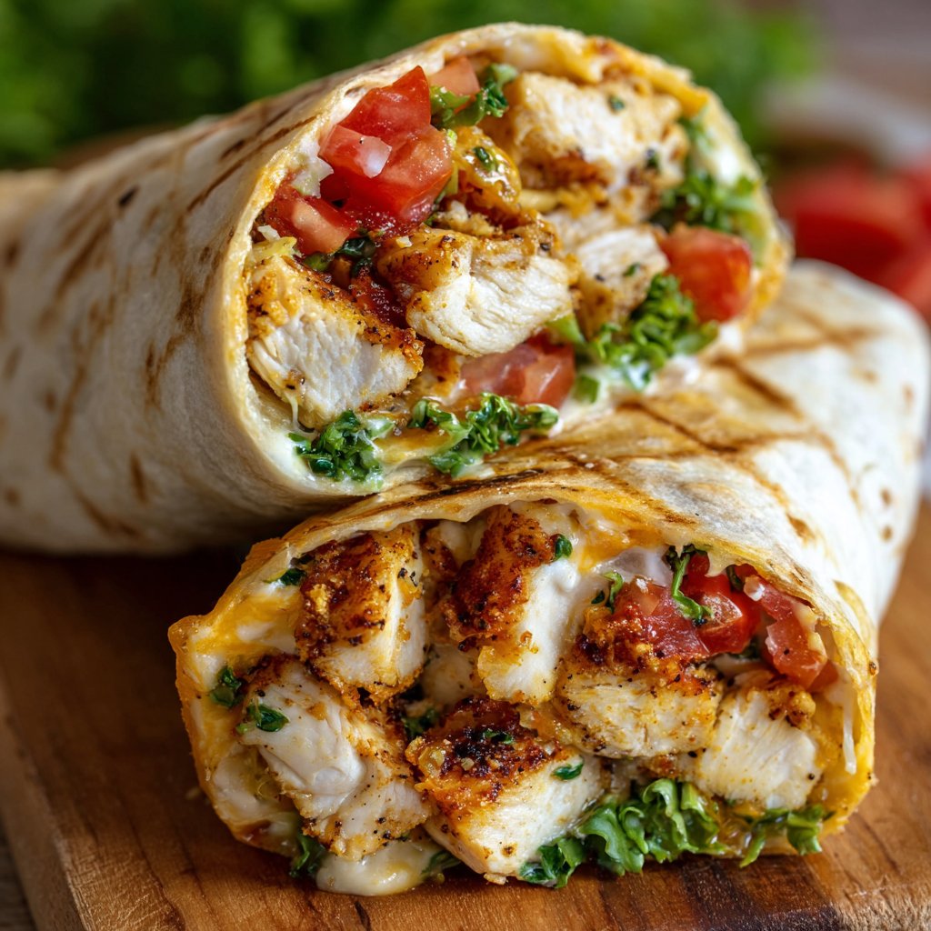 Cheesy Garlic Chicken Wraps (Family Favorite)