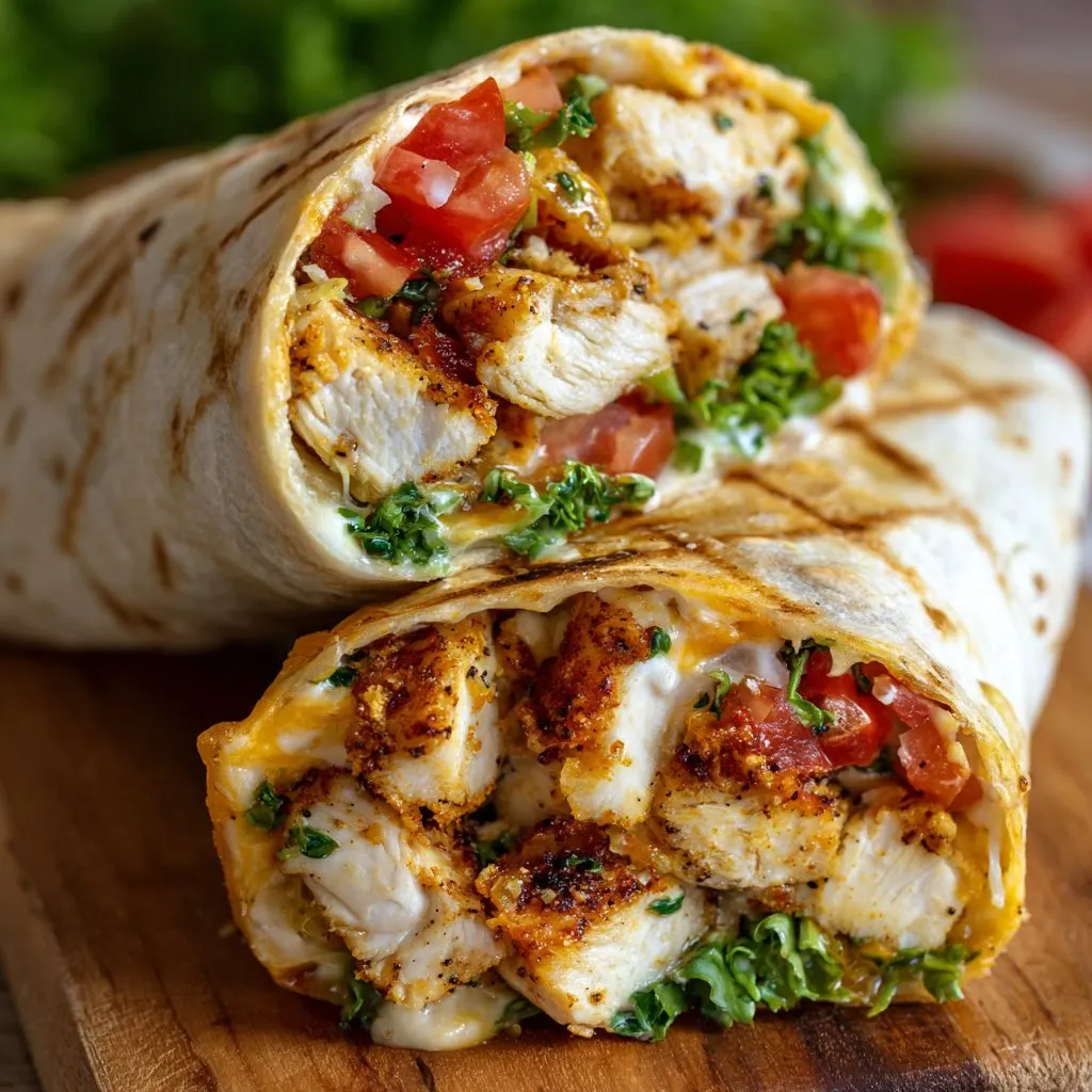 Cheesy Garlic Chicken Wraps (Family Favorite) Cheesy Garlic Chicken Wraps (Family Favorite)