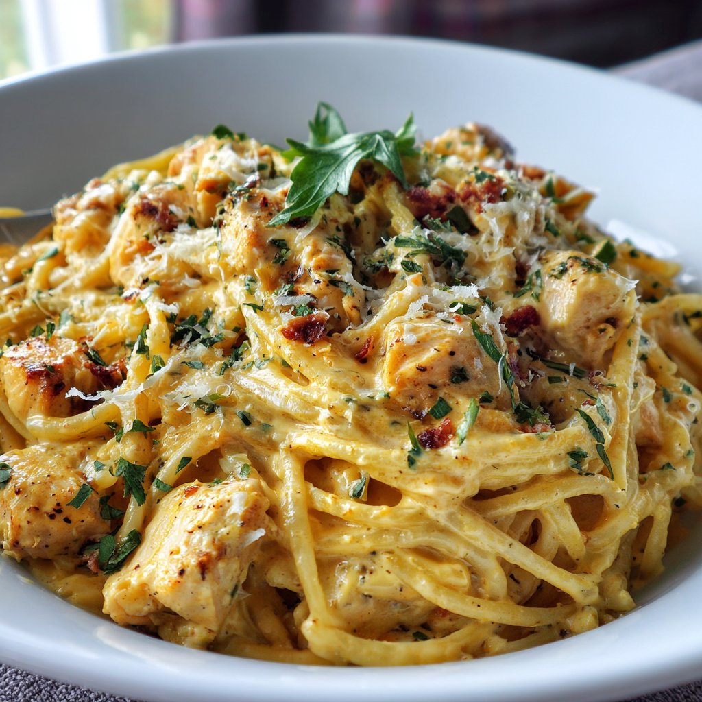 Chicken Spaghetti with Velvety Cheese Sauce Chicken Spaghetti with Velvety Cheese Sauce