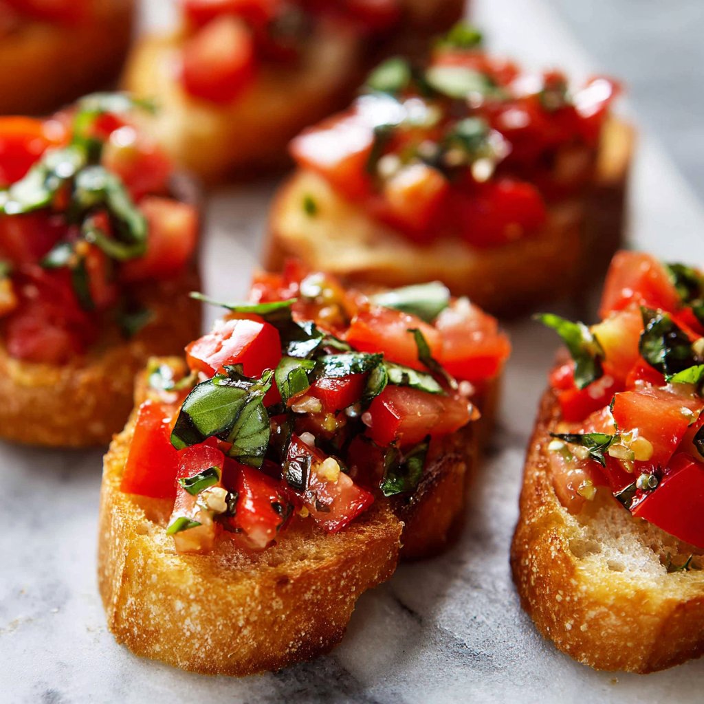 Simple Bruschetta Recipe with Tomato & Basil