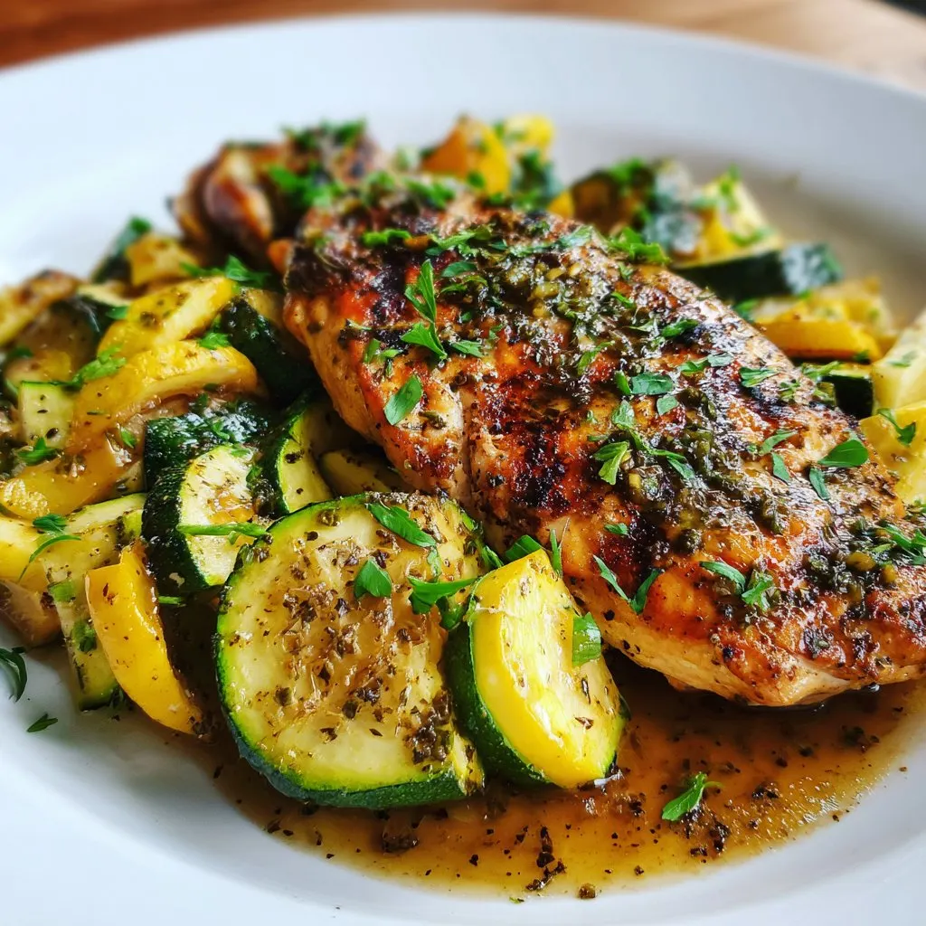 Chicken Breast with Zucchini and Squash – Low Carb Dinner