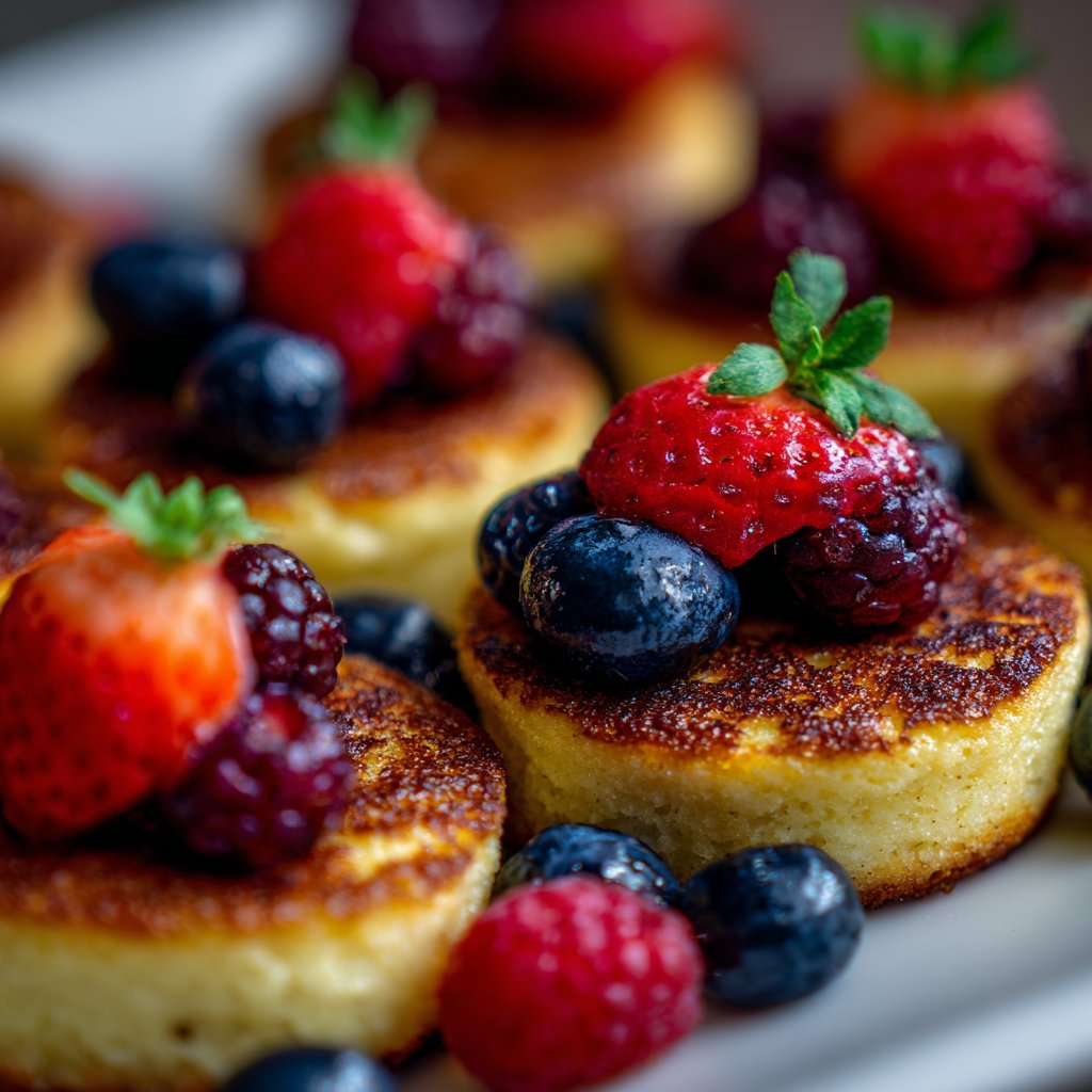 Low Carb Pancake Bites with Berries Low Carb Pancake Bites with Berries