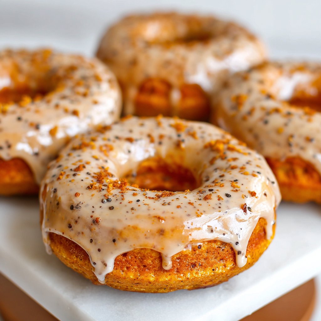 Baked Pumpkin Donuts with Maple Glaze