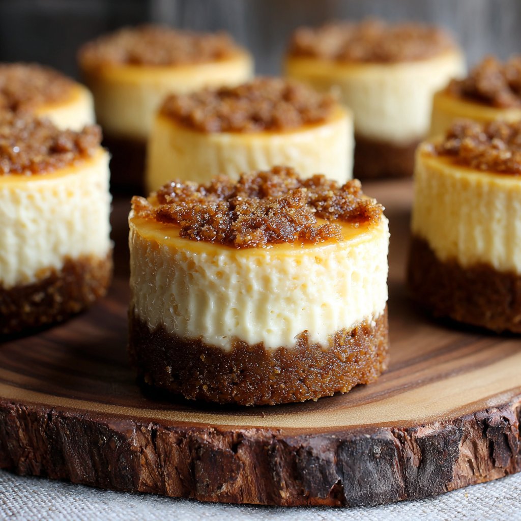 Mini Pumpkin Cheesecakes with Gingersnap Crust