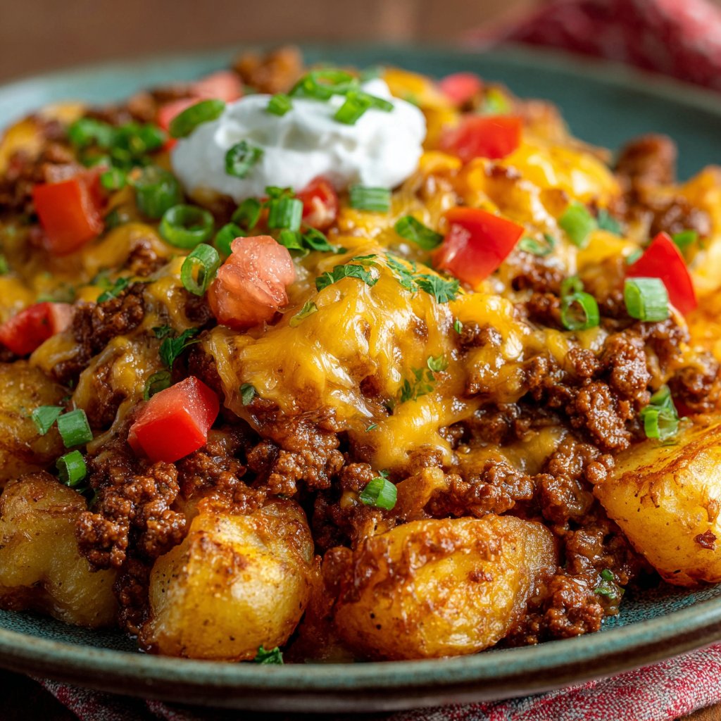 Cheesy Taco Potatoes with Ground Beef Cheesy Taco Potatoes with Ground Beef