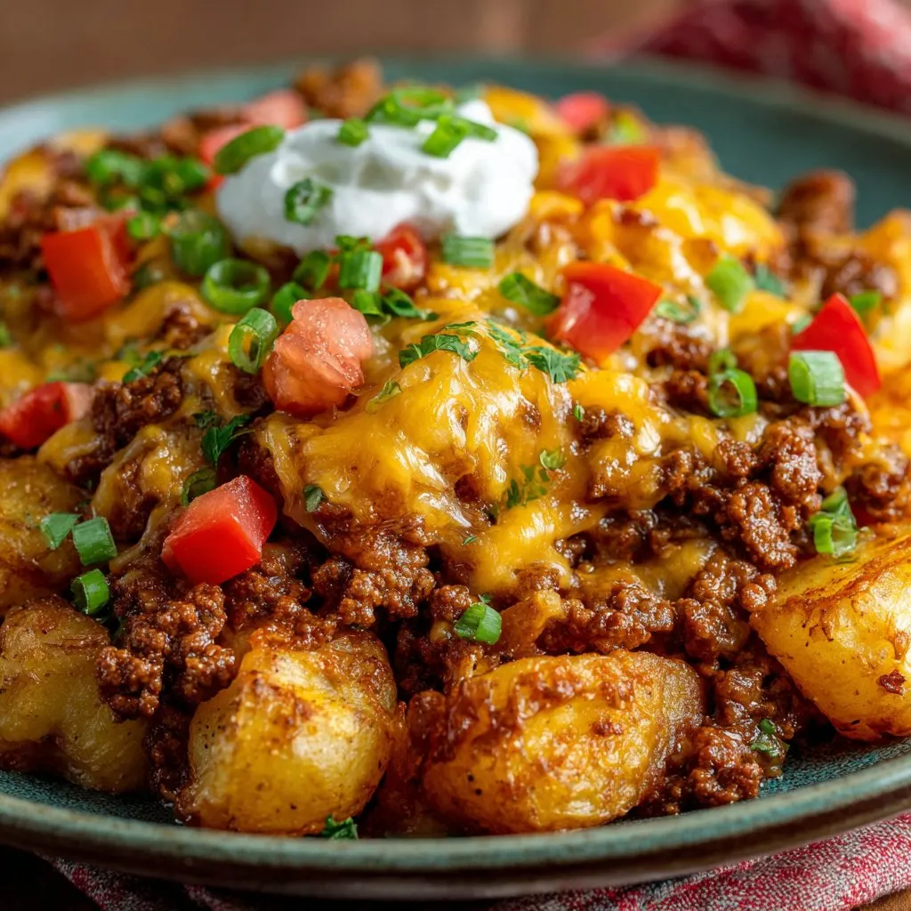 Cheesy Taco Potatoes with Ground Beef Cheesy Taco Potatoes with Ground Beef