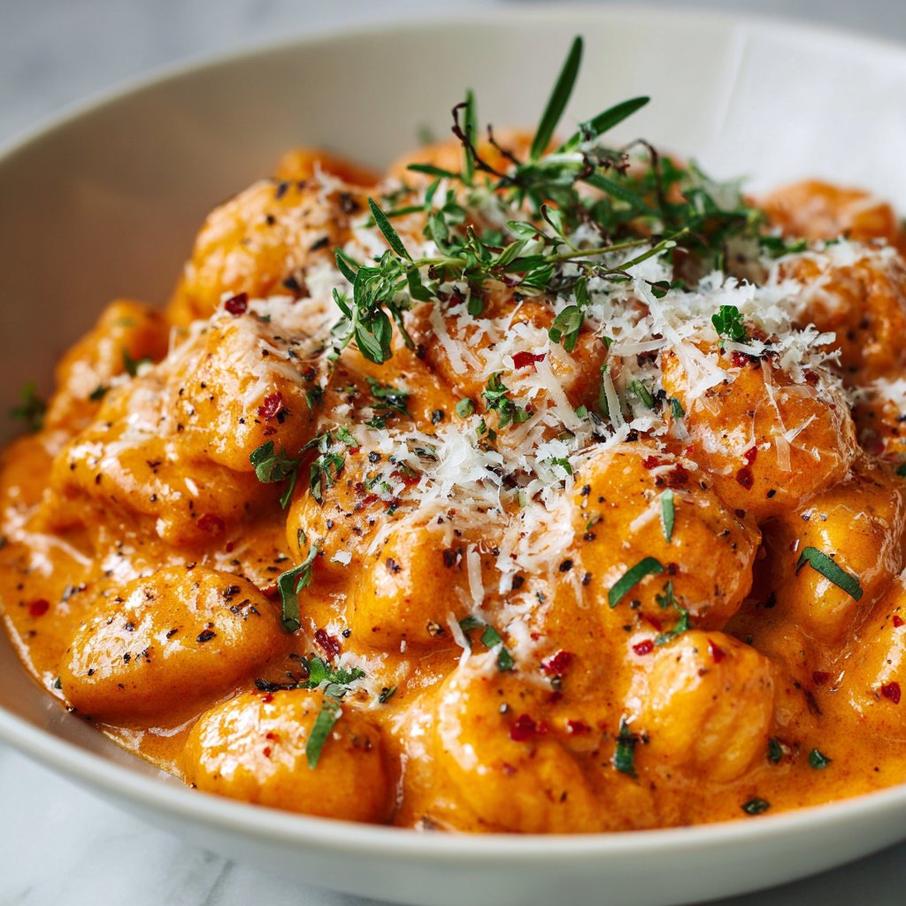 Creamy Tomato Gnocchi with Parmesan