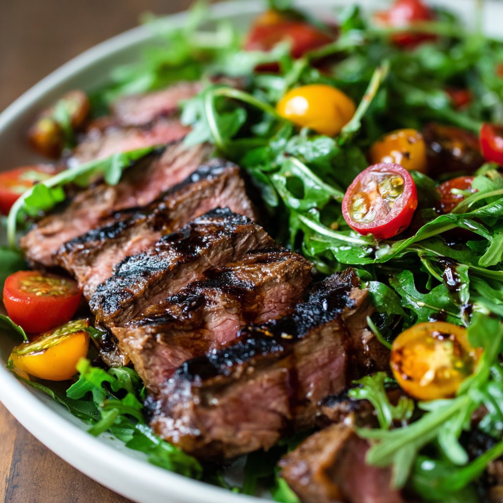 Grilled Balsamic Steak Salad with Arugula Grilled Balsamic Steak Salad with Arugula