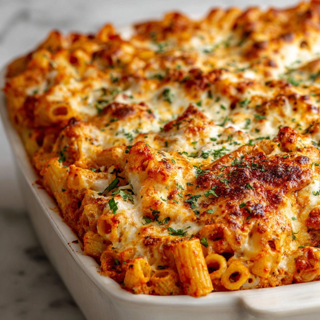 Three Cheese Baked Ziti Casserole Three Cheese Baked Ziti Casserole