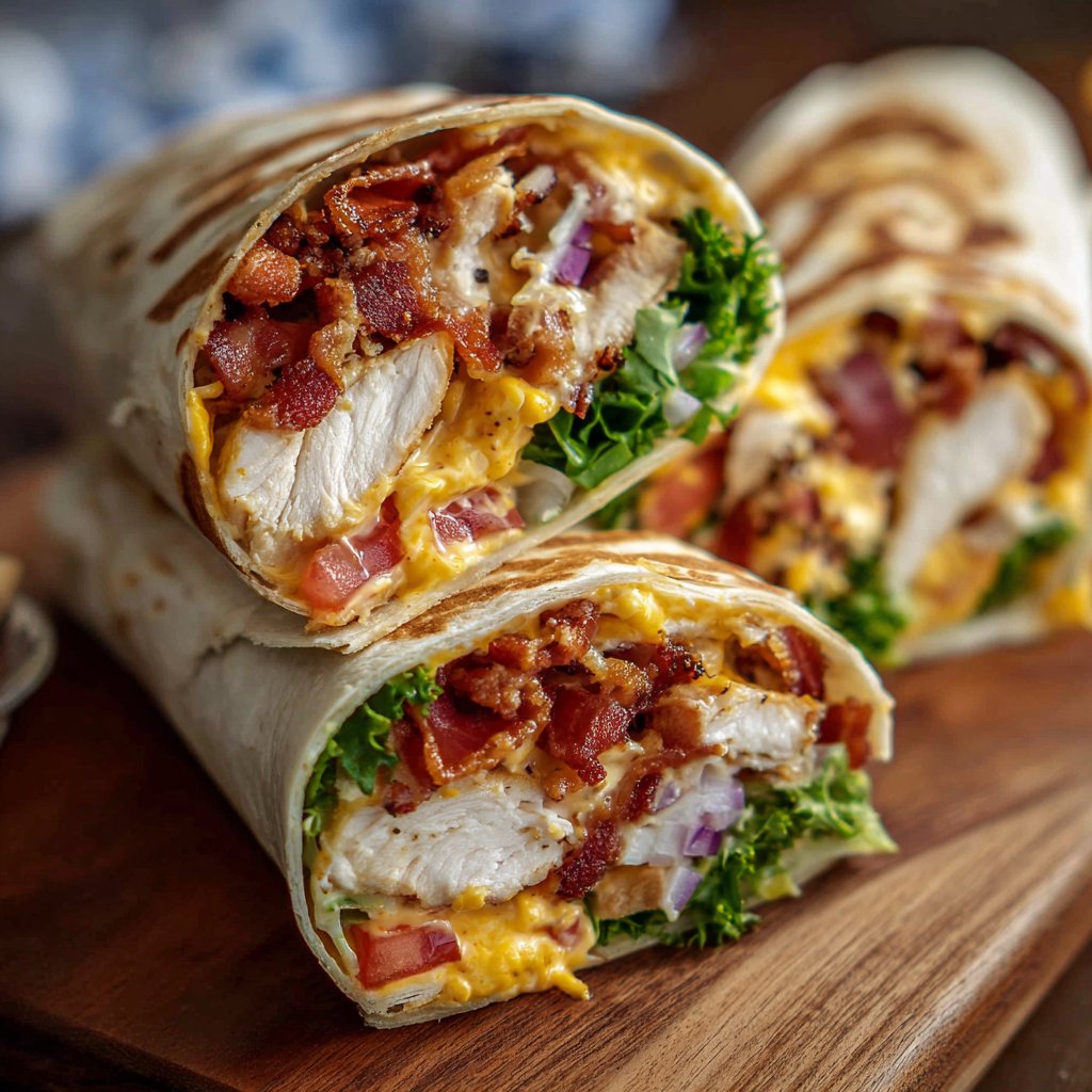Honey Mustard Chicken Wraps with Bacon Honey Mustard Chicken Wraps with Bacon