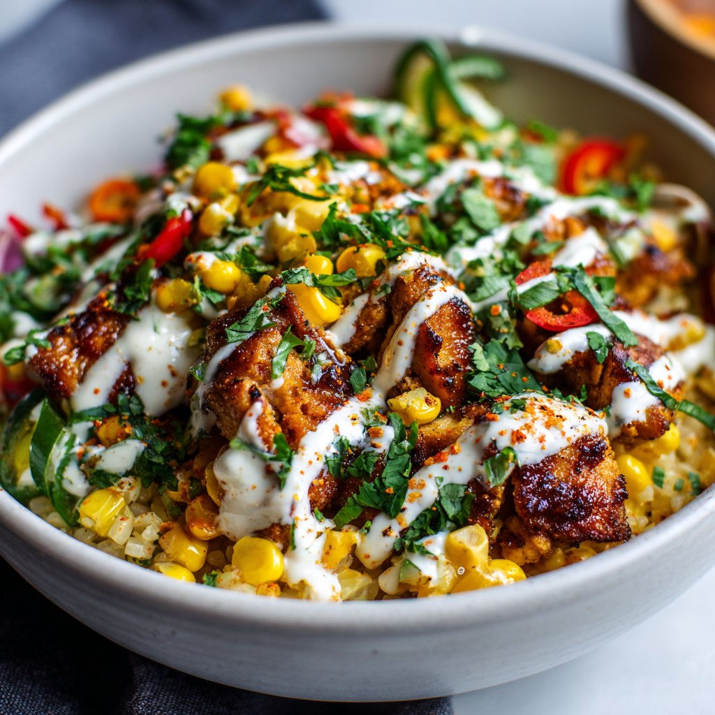 Street Corn Chicken and Rice Bowl