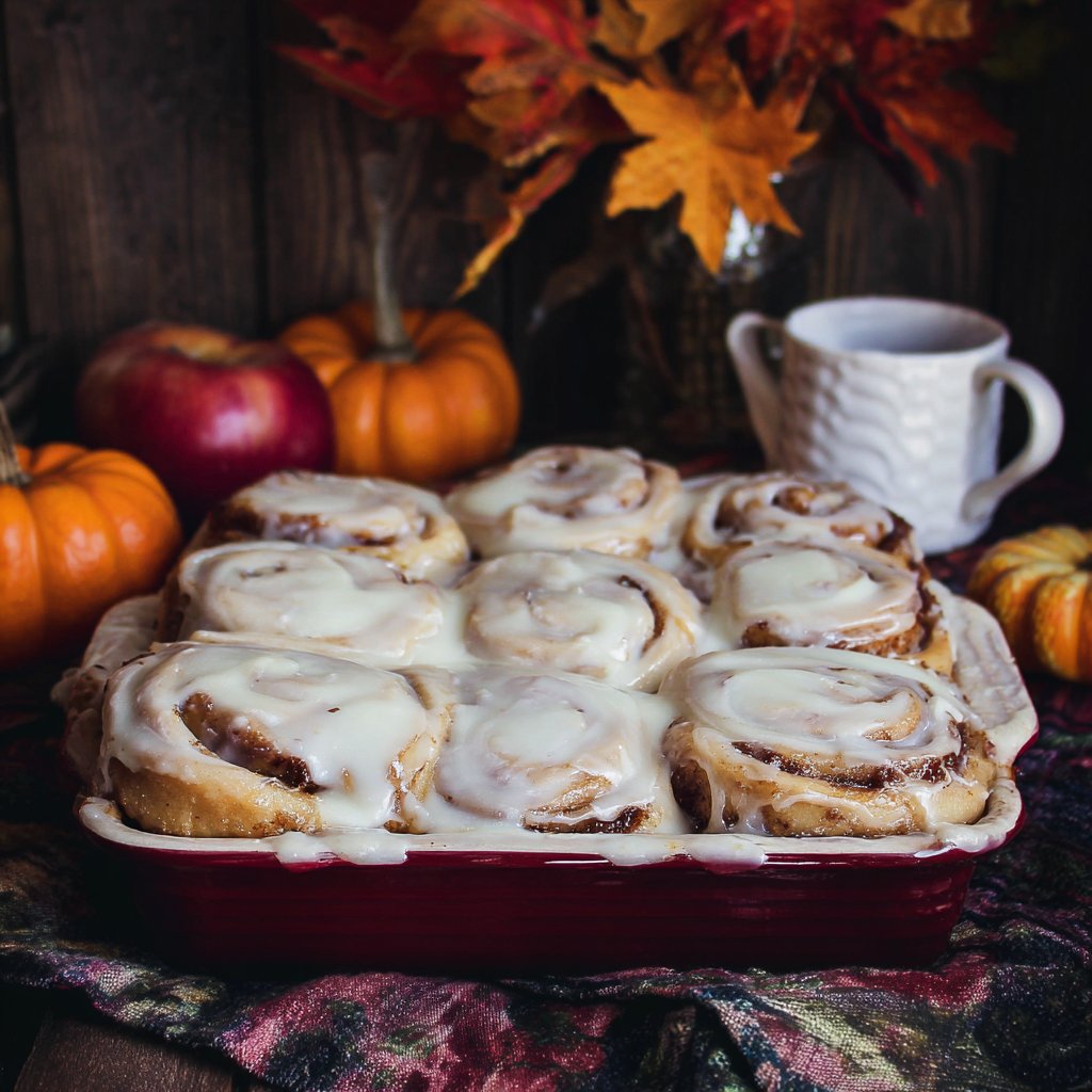 Apple Cider Fall Cinnamon Rolls with Browned Butter Icing Apple Cider Fall Cinnamon Rolls with Browned Butter Icing