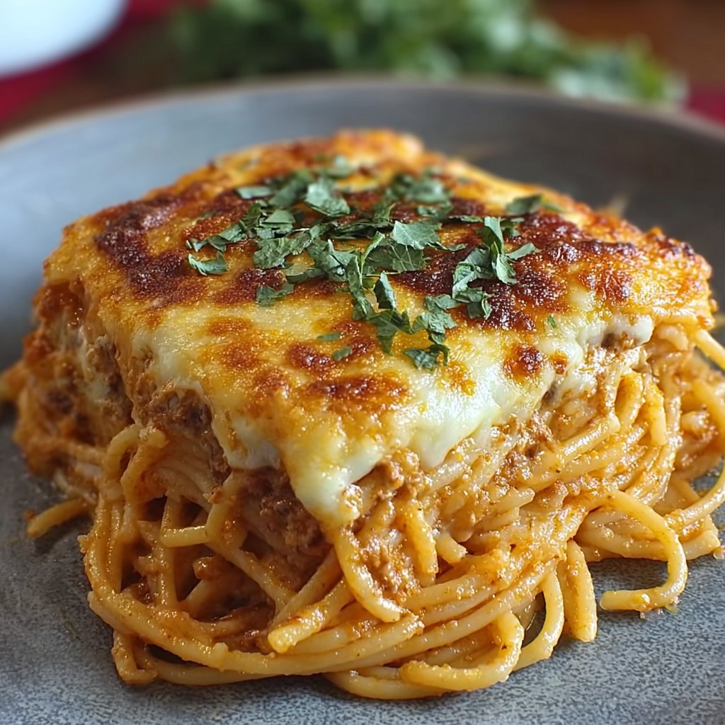 Baked Cream Cheese Spaghetti Casserole