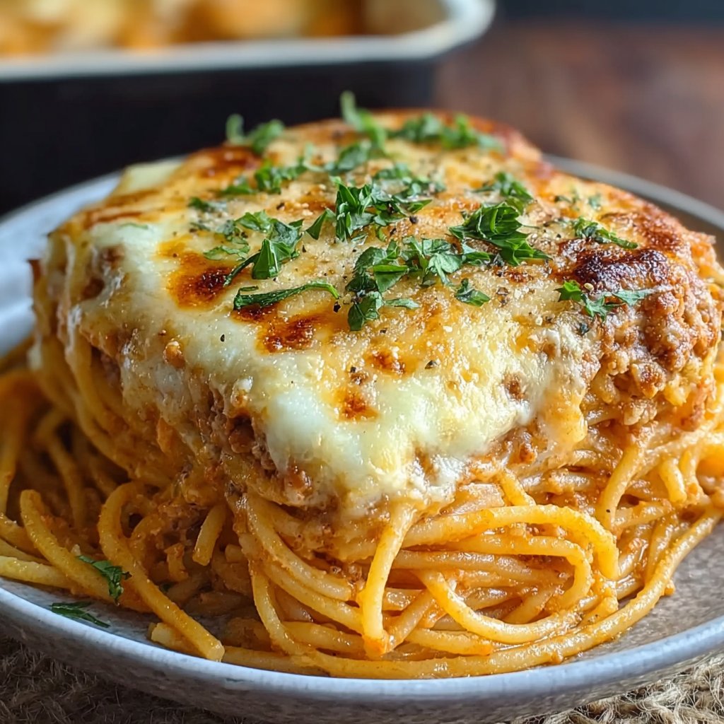Baked Cream Cheese Spaghetti Casserole