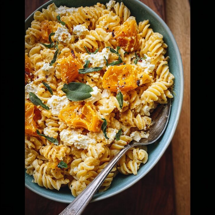 Baked Feta and Butternut Squash Pasta with Sage and Garlic