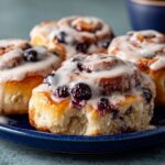 blueberry cinnamon rolls with glaze