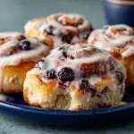 blueberry cinnamon rolls with glaze