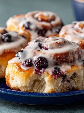 Blueberry Cinnamon Rolls with Glaze