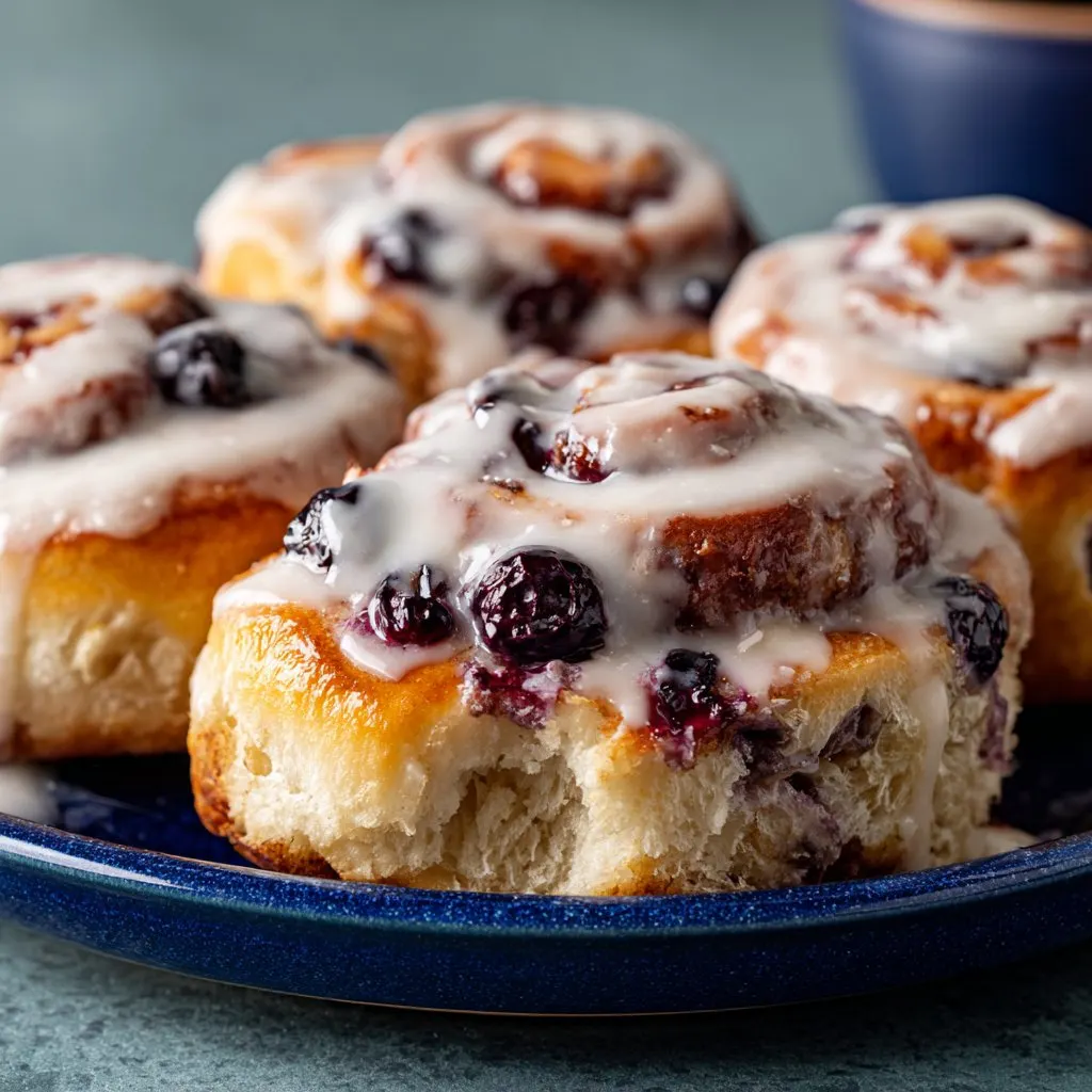 Blueberry Cinnamon Rolls with Glaze