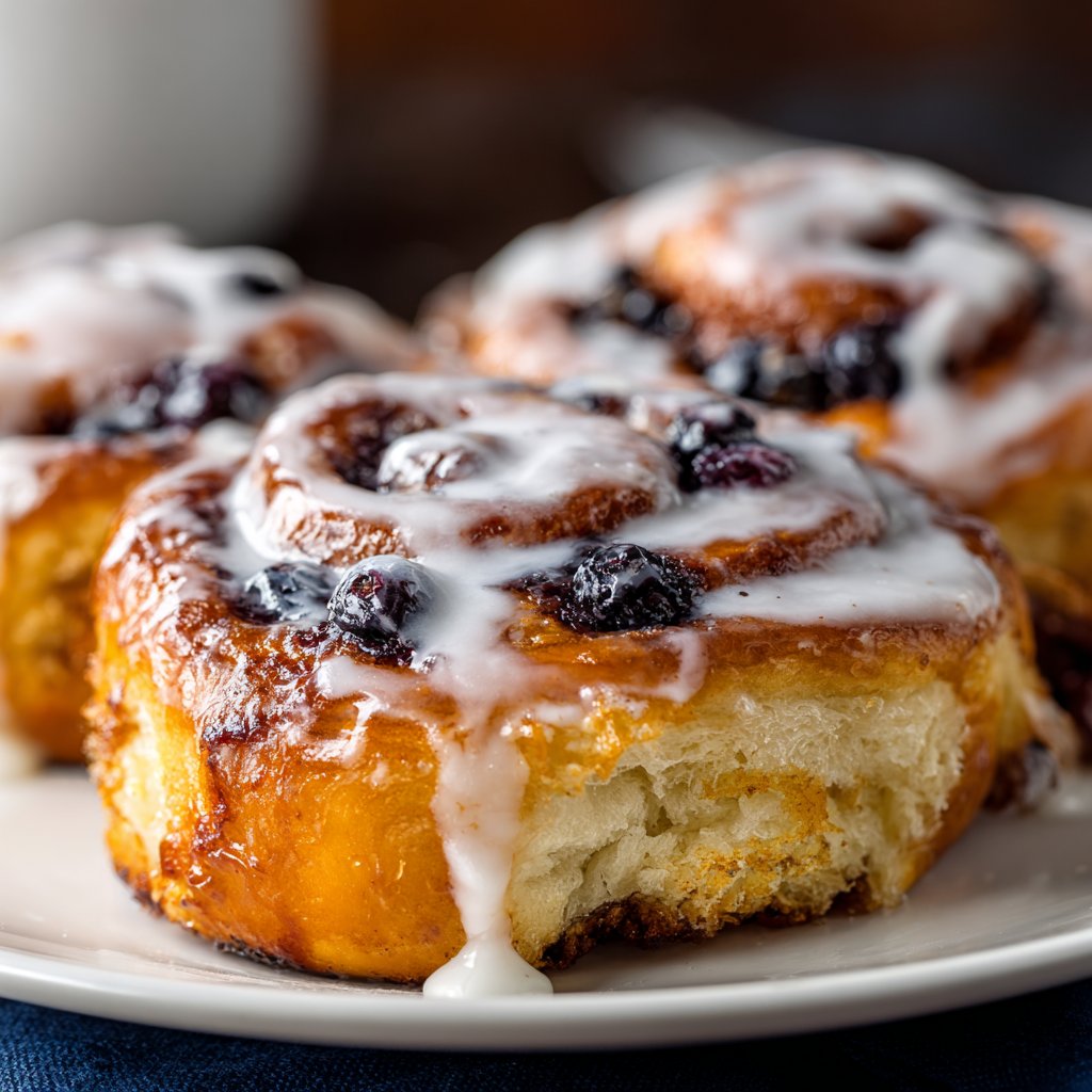 Blueberry Cinnamon Rolls with Glaze Blueberry Cinnamon Rolls with Glaze