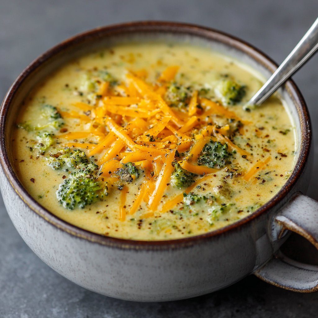 Broccoli Cheese Soup with Sharp Cheddar