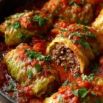 cabbage rolls with ground beef filling