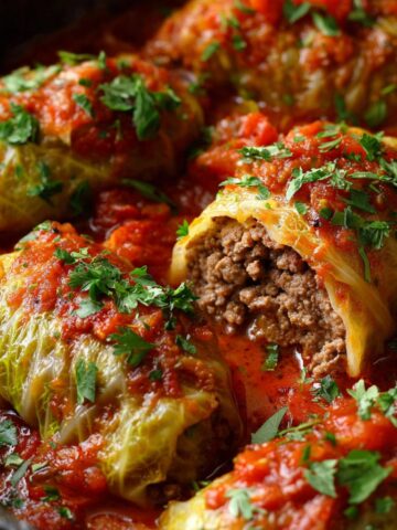 Cabbage Rolls with Ground Beef Filling