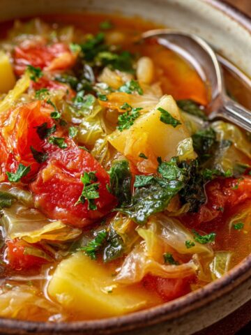 Cabbage Soup with Tomatoes and Potatoes