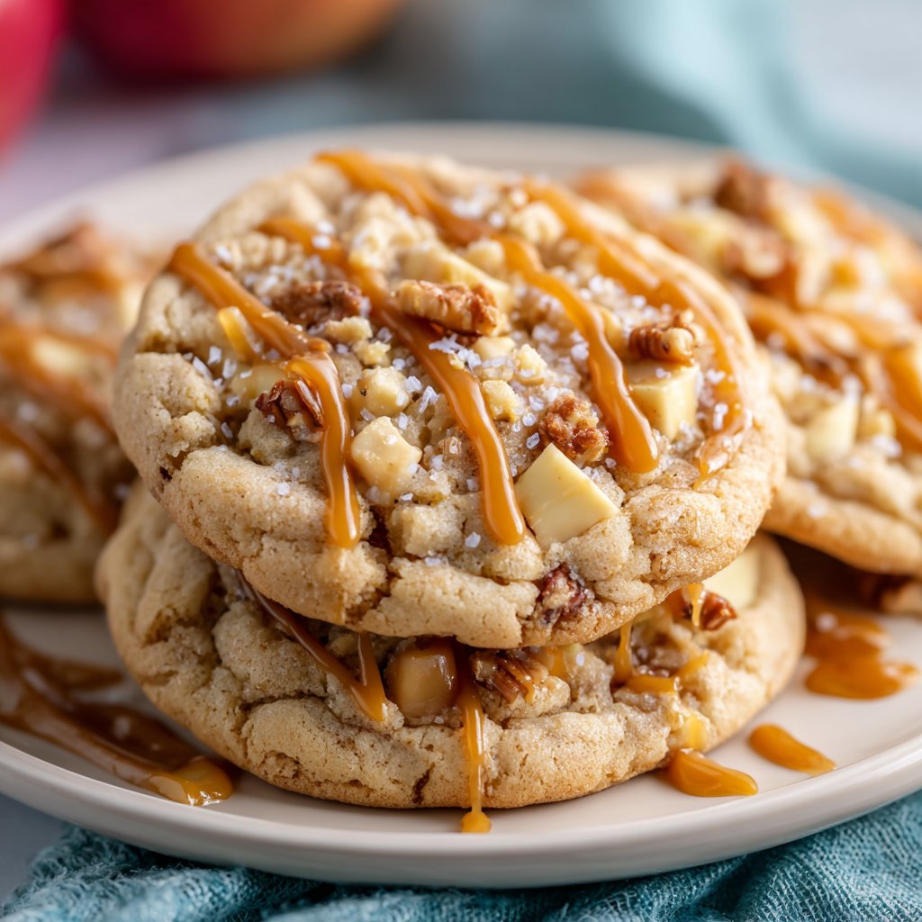Caramel Apple Cookies Crumbl Copycat Style