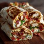 cheesy garlic chicken wraps with bacon