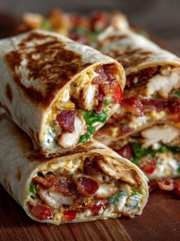 Cheesy Garlic Chicken Wraps with Bacon
