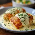 chicken pillows with creamy parmesan sauce