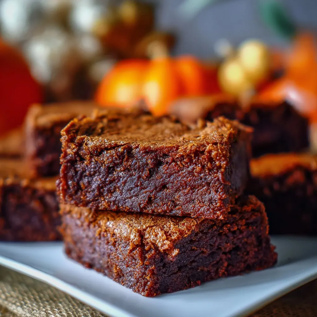 Chocolate Pumpkin Brownies Fudgy