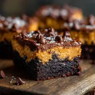 chocolate pumpkin brownies with fudge top