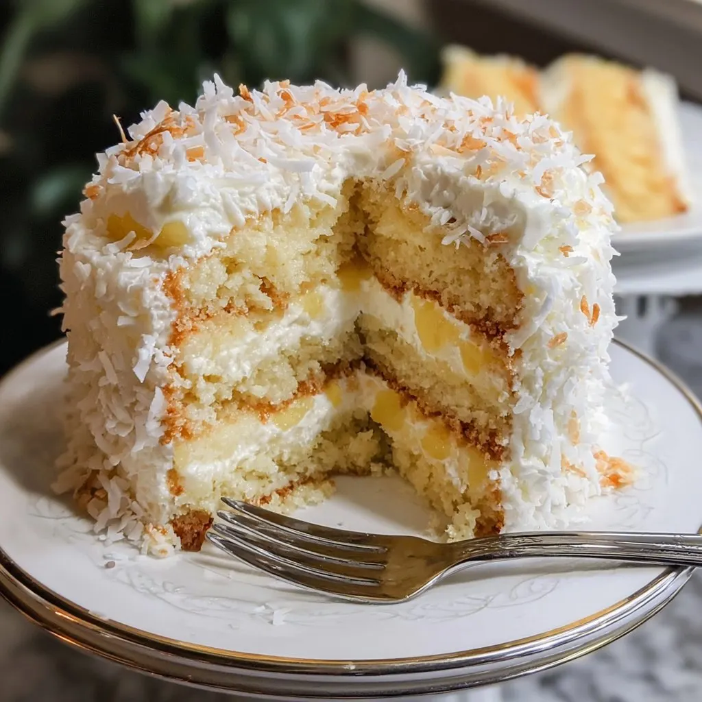 Coconut Cake with Pineapple Filling Coconut Cake with Pineapple Filling