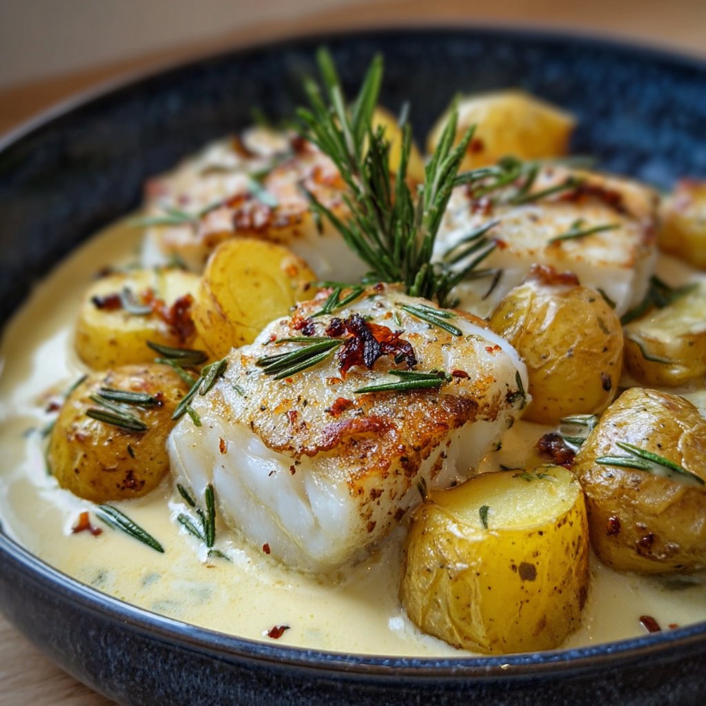 Cod & Potatoes in Rosemary Cream Sauce