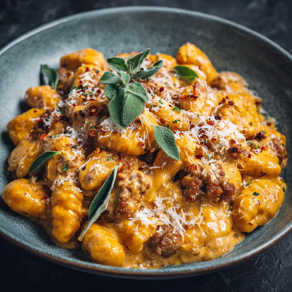 Creamy Butternut Squash Gnocchi with Sausage Recipe