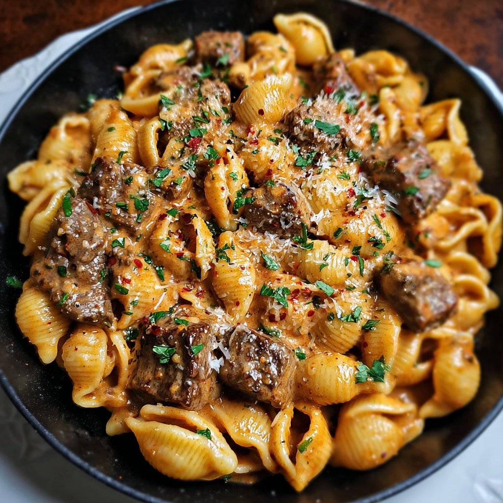 Creamy Paprika Steak Shells