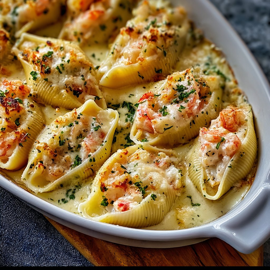 Creamy Seafood Stuffed Shells recipe