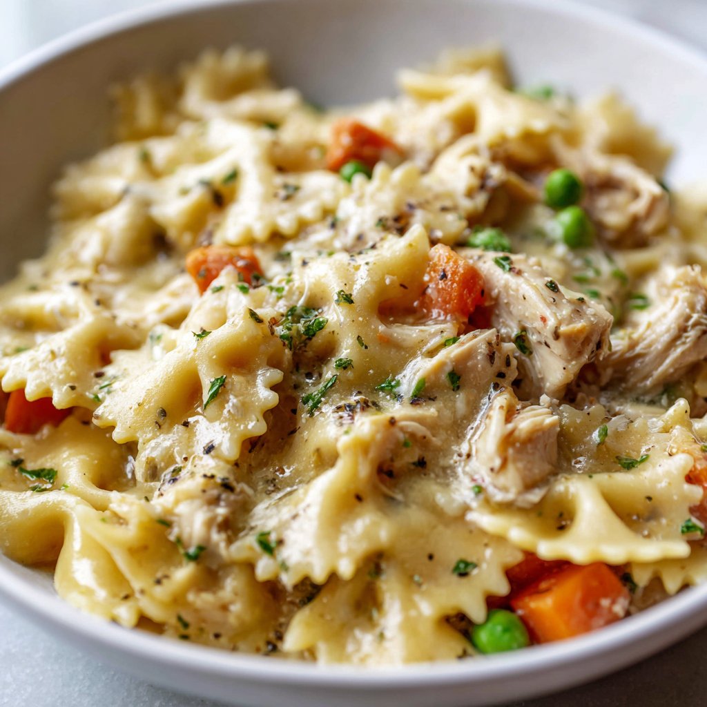 Crock Pot Chicken Pot Pie Pasta Dinner